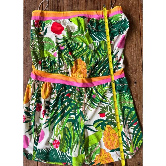 Trina Turk Strapless Tropical Print Romper | Size Small - Picture 4 of 9